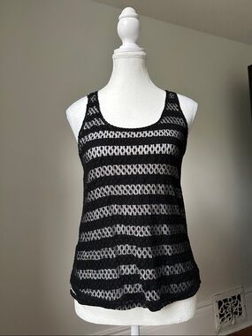 CHARLOTTE RUSSE Y2K Lace Striped Whimsigoth Punk Skater Tank Top Size Small